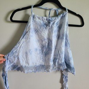 American Eagle Tie Die Open Back Tie Crop Top